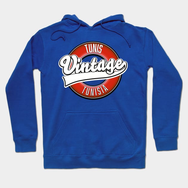 Tunis Tunisia vintage style logo. Hoodie by nickemporium1